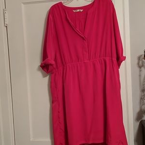 Hot pink "satin" dress
